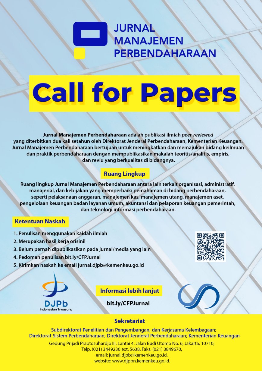 Call for Papers Jurnal Manajemen Perbendaharaan Tahun 2020